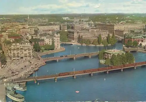 Sweden Postcard Stockholm panoramic aspect view from Town Hall's tower