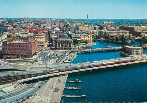 Sweden Postcard Stockholm cityscape panoramic aspect