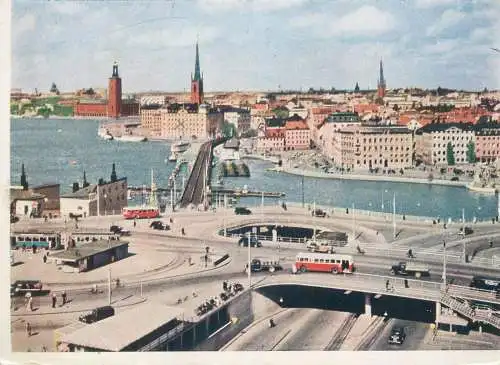 Sweden Postcard Stockholm view from Catharine Lift