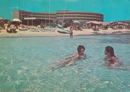 Hotels restaurants postcard Italy Roccaruja la spiaggia dell Hotel 1980