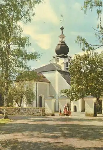 Sweden Postcard Dalarna Leksand church