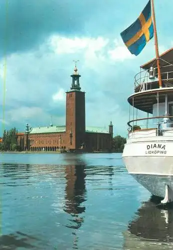 Postcard Sweden Stockholm Town Hall view