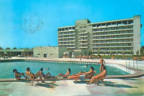 Hotels restaurants postcard Romania Black Sea Flamingo hotel Eforie South