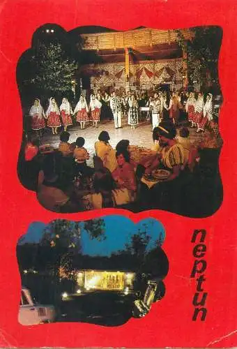 Hotels restaurants postcard Romania Black Sea Calul Balan restaurant traditional folklore 1986
