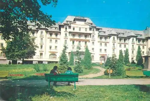 Hotels restaurants postcard Romania Sinaia resort Palas hotel 1972
