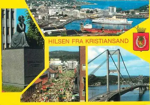 Postcard Norway Kristiansand multi view