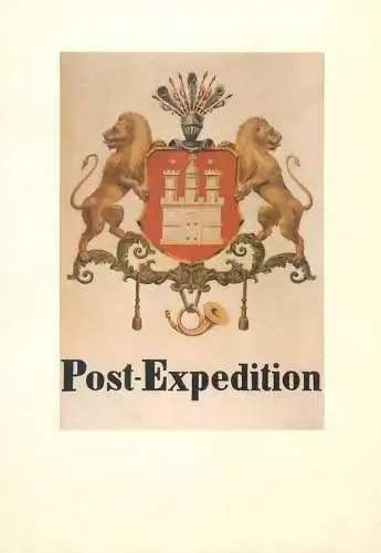 Post Expedition Posthausschild Hamburg um 1865 postal crest heraldry
