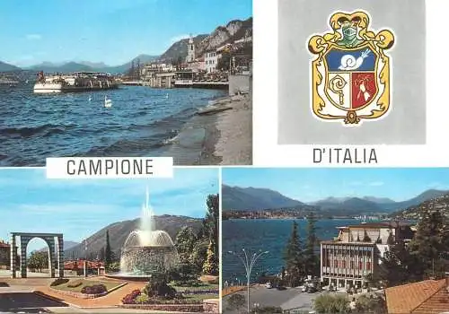 Italy Lombardy Campione d'Italia Lago di Lugano 1966 crest & multi views