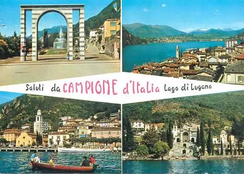 Italy Lombardy Saluta da Campione d'Italia Lago di Lugano