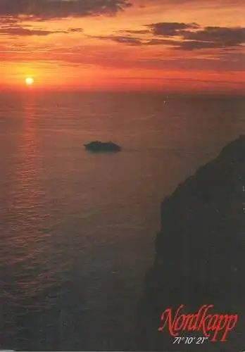 Postcard Norway Nordkapp sunset view