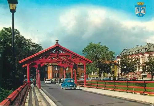 Postcard Norway Trondheim Old City bridge view
