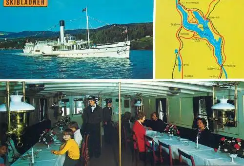 Postcard Norway Skibladner paddle steamer on lake Mjosa multi view
