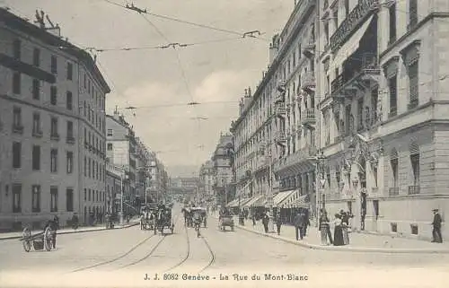 Geneva la rue du Mont-Blanc cpa
