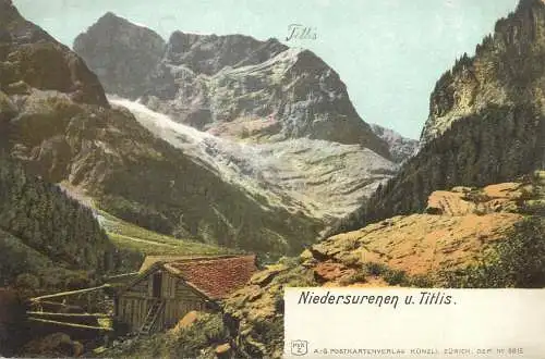 cpa Suisse Niedersurenen u. Titlis mountains scenic 1900s Switzerland
