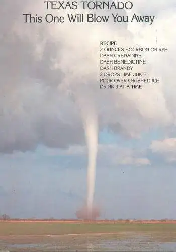 Postcard USA TX Texas tornado joke humour 1997