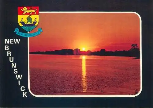 Postcard Canada St. John river sunset New Brunswick