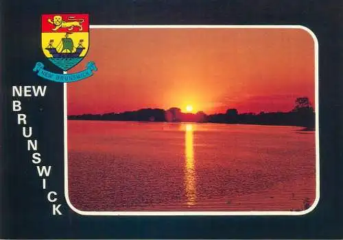 Postcard Canada St. John river sunset New Brunswick