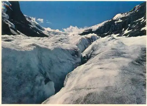 Postcard Canada crevasse on Athabasca glacier Jasper National Park
