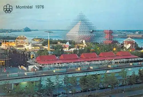 Postcard Canada Montreal 1976 Olympic games pyramid and olympic park