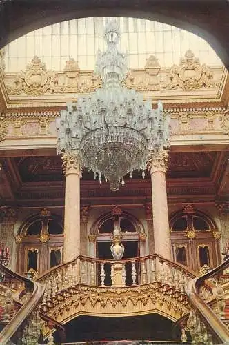 Postcard Turkey Istanbul Dolmabahce Sarayinin mermer merdivenieri chandelier