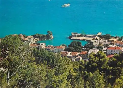 Postcard Greece Naupactus small picturesque port view from above