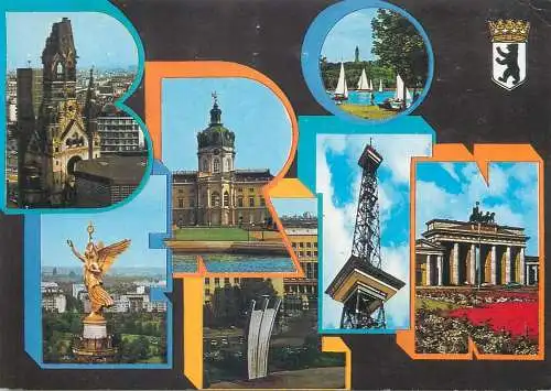 Postcard Germany Berlin multi view 1992