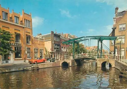 Postcard Netherlands Leiden Oude Rijn 1977