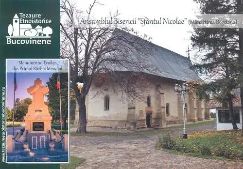 Postcard Romania Bucovina St. Nicholas church Bogdana monastery