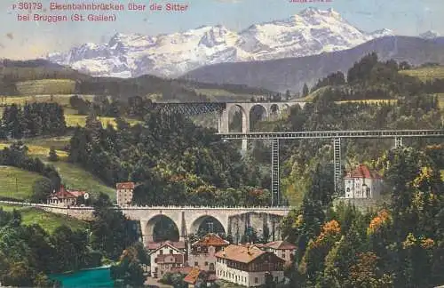 Eisenbahnbrucken uber die Sitter bei Bruggen