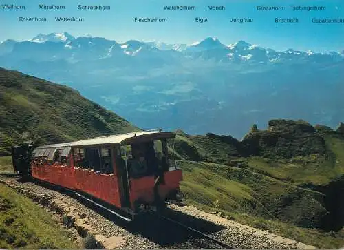 Switzerland postcard Brienz Rothornbahn train scene
