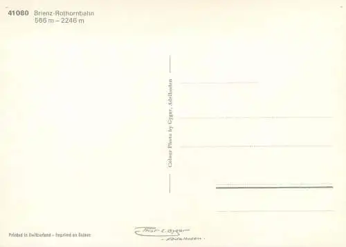 Switzerland postcard Brienz Rothornbahn train scene