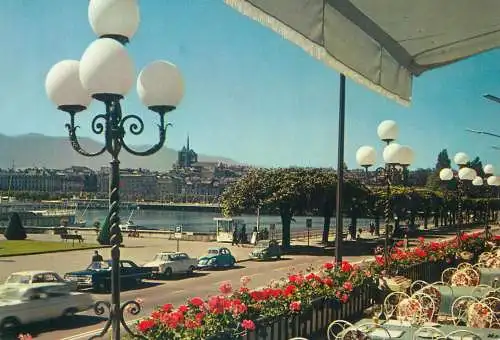 Switzerland postcard Geneve la rade depuis la terrasse de l'Hotel Beau Rivage