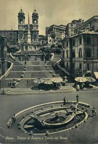 Italy Rome Spagna square andTrinita of Monti church
