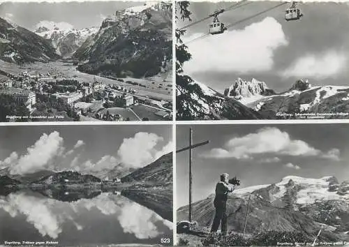 Switzerland postcard Engelberg multi view teleferique 1945