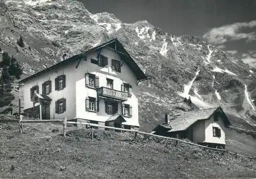 Switzerland postcard Schesaplana Hutte mit Schesaplana chalet