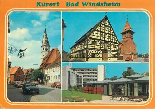 Germany postcard Kurort Bad Windsheim multi view clocktower 1981