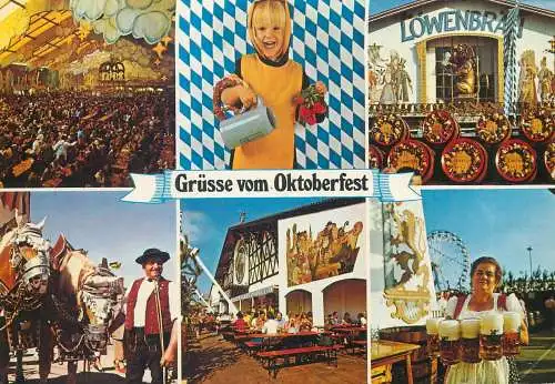 Germany postcard Grusse vom Oktoberfest multi view Munchen