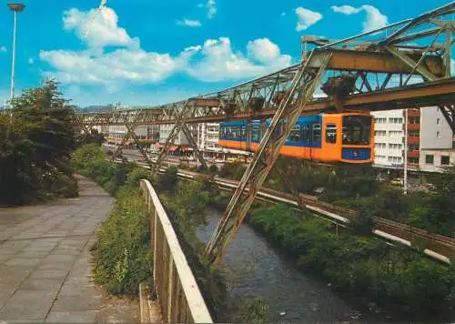 Germany postcard Wuppertal Barmen Hohne suspended train