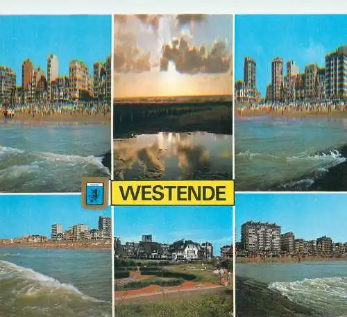 Belgium postcard Westende 1985 multi view