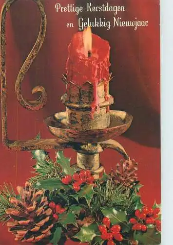 Belgium postcard greetings card Christmas with candle
