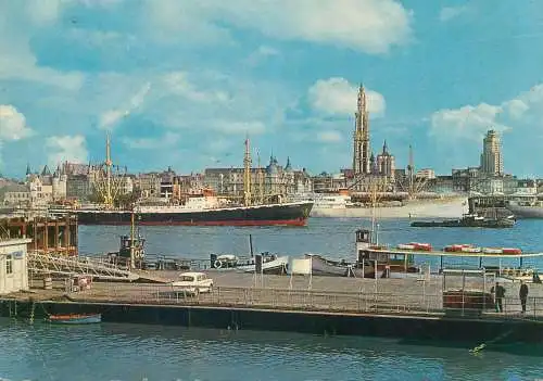Belgium postcard Antwerp harbour ship 1969
