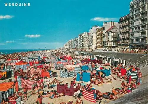 Belgium postcard Wenduine beach and promenade pier digue