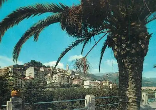 Italy postcard Ventimiglia view of the old city 1961