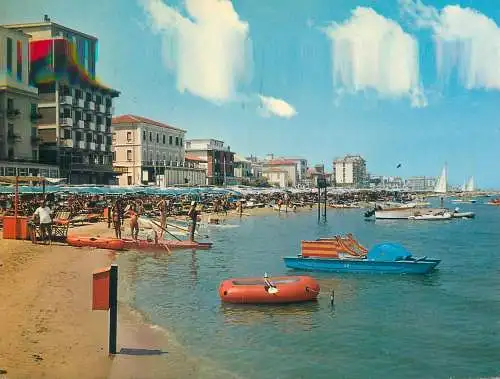 Italy postcard Viserba spiaggio e alberghi beach and hotels