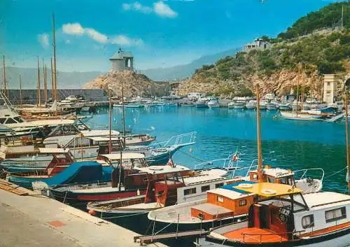 Italy postcard riviera dei fiori Alassio little port and little chapel