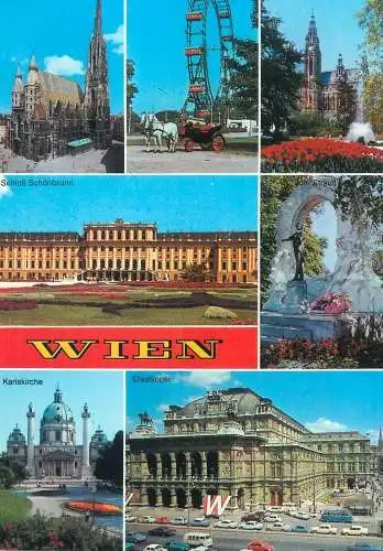 Austria postcard Wien multi view Prater 1992