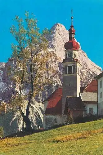 Austria postcard Tirol Leermos church scene