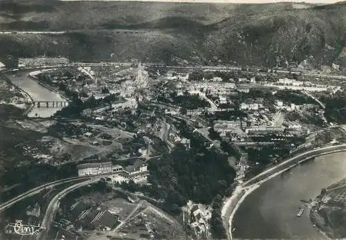 France postcard Fumay Ardennes aerial view