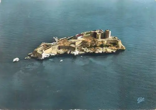 France postcard Marseille le chateau d'If 1955 aerial view