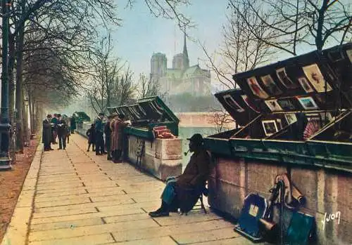 France postcard Paris Lumiere Seine banks 1977